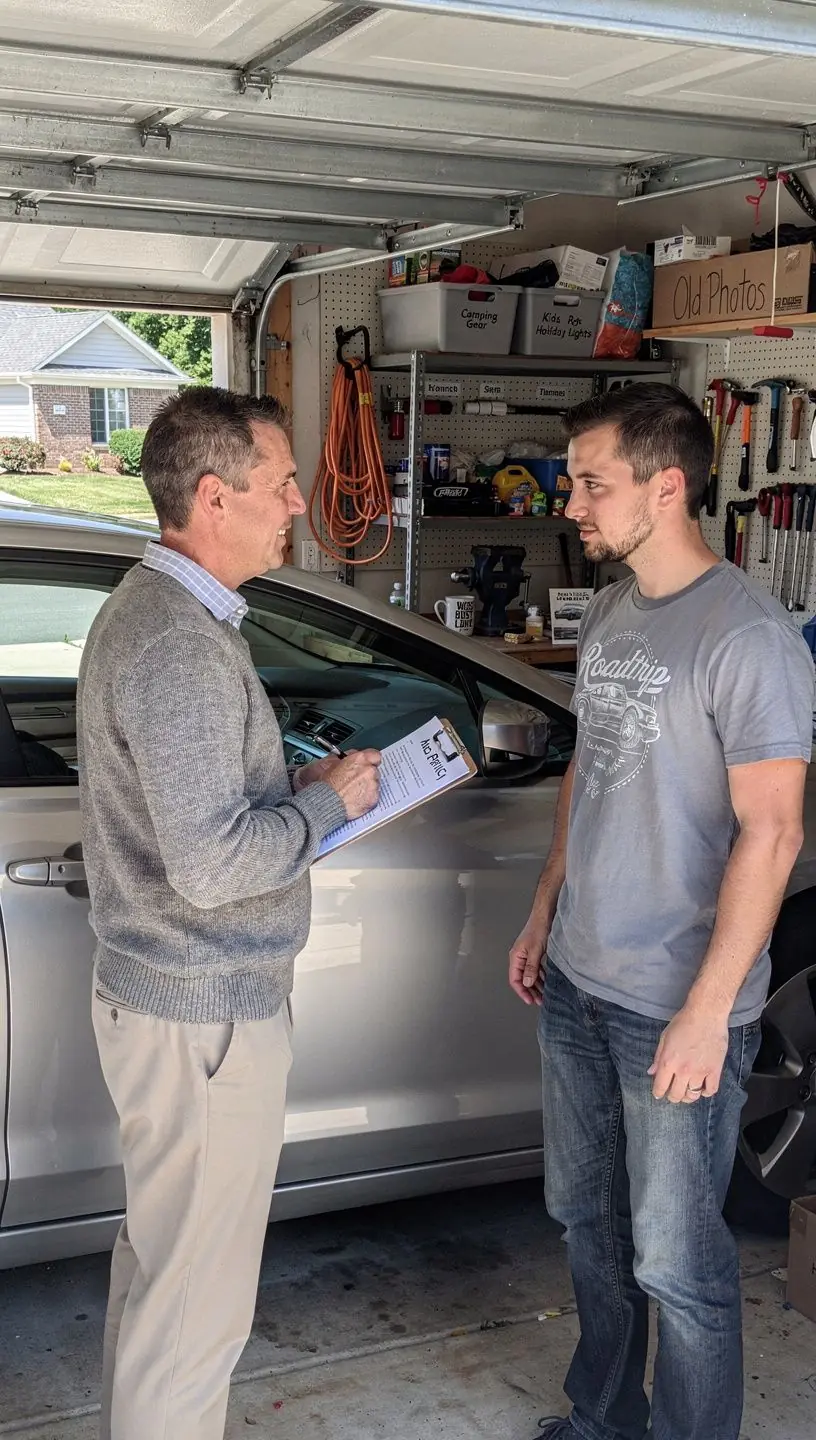 Zdjęcie przedstawiające osobę przeglądającą dokumenty ubezpieczeniowe w biurze.